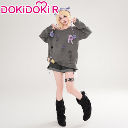 DokiDoki-R Vsinger Cosplay Kagamine Rinn X Don Quijote Costume Casual Wear Grey Sweater