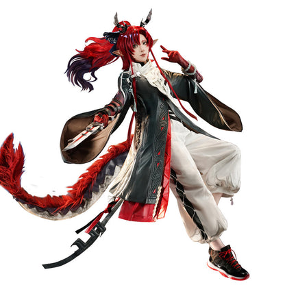 DokiDoki-SR Game Arknights Cosplay Yu Costume / Tail / Horns