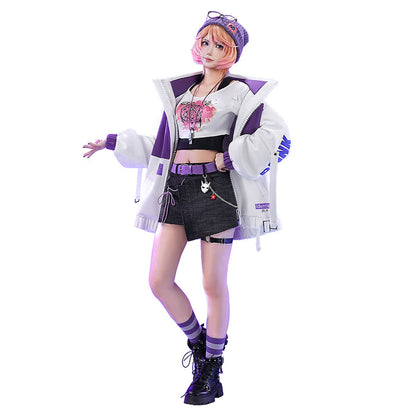 DokiDoki-SR Game Identity V Cosplay Tracy Reznik Costume Mechanic BLK. TRACY Casual Wear idv