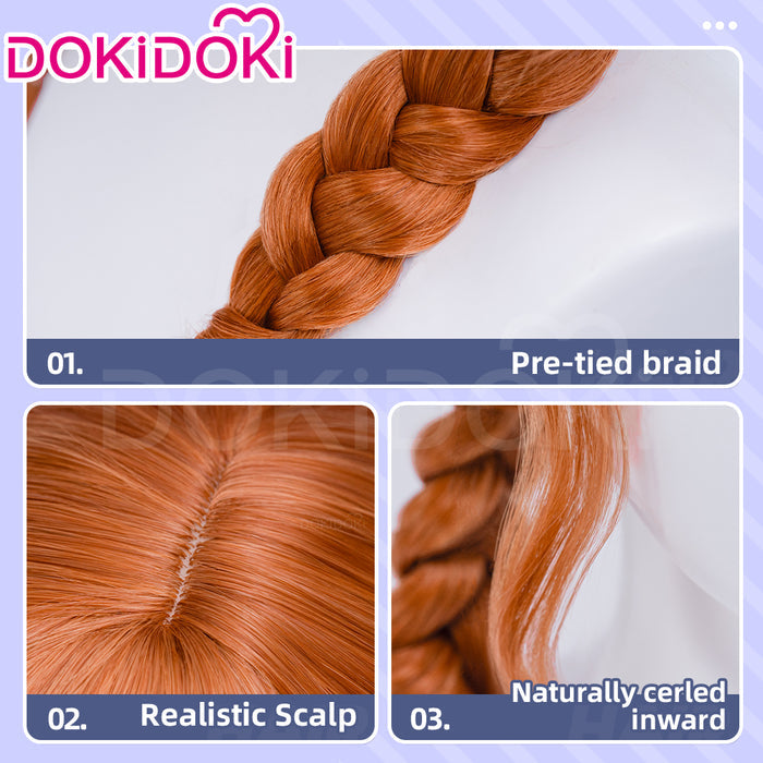 DokiDoki TV Season 2 Cosplay Wig Long Orange Double Ponytails Hair
