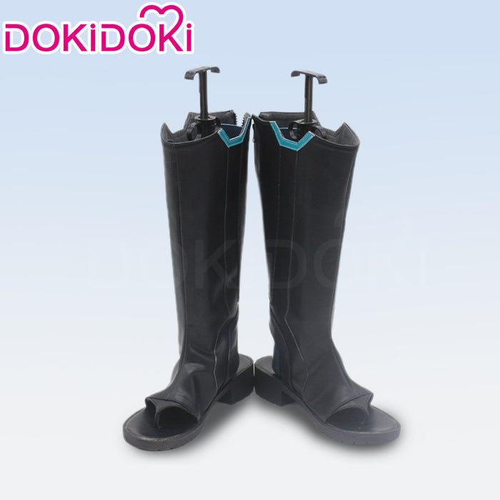 【In Sock】DokiDoki Game Cosplay Women Shoes Black Leather