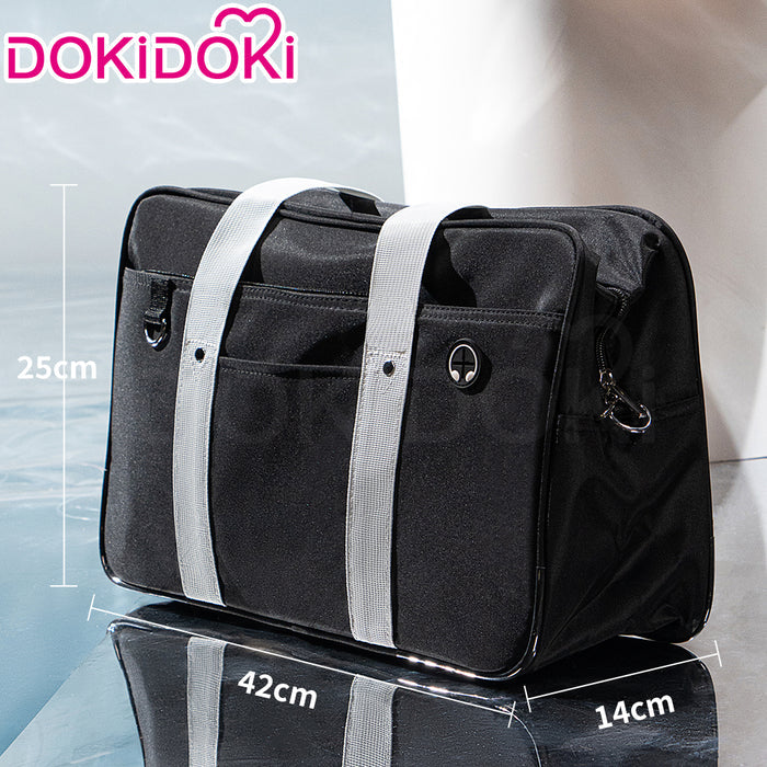 【In Stock】DokiDoki Black Uniform Bag Japanese Style Student School Holdall Hand Bag