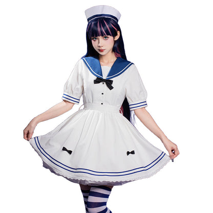 【In Stock】DokiDoki-R Anime Cosplay Costume Blue Navy Dress