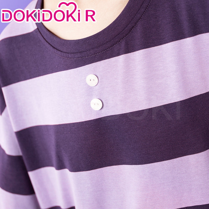 【In Stock】DokiDoki-R Anime Cosplay  Costume Purple Striped Pajamas