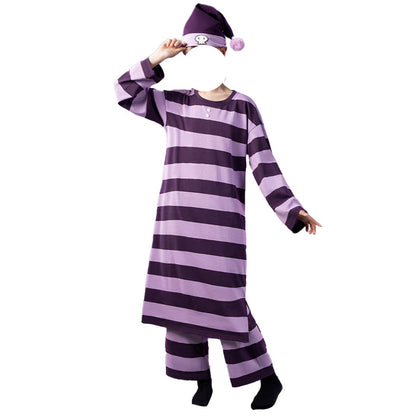 【In Stock】DokiDoki-R Anime Cosplay  Costume Purple Striped Pajamas