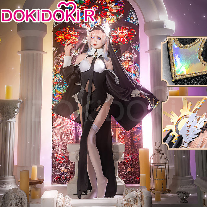 【In Stock】DokiDoki-R Game Genshin Impact Cosplay Sangonomiya Kokomi Costume Doujin Pray Nun Halloween