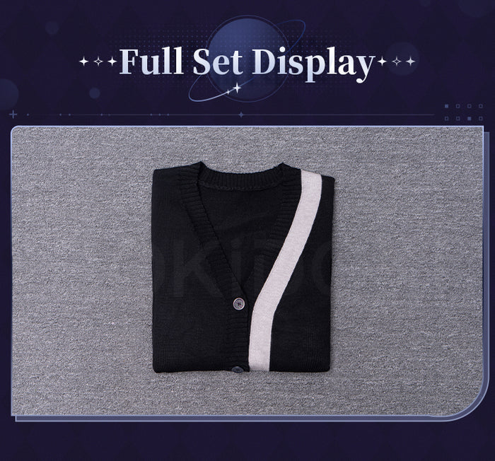 【In Stock】DokiDoki-R Game Love And Deepspace Cosplay Zayne Costume Daily Black Cardigan Sweater