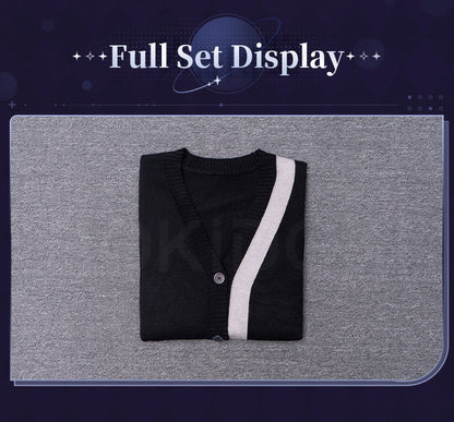 【In Stock】DokiDoki-R Game Love And Deepspace Cosplay Zayne Costume Daily Black Cardigan Sweater