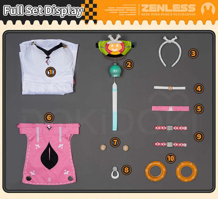 【In Stock】DokiDoki-R Game Zenless Zone Zero Cosplay Alice Thymefield Swimsuit Costume / Headwear / Ear and Tail ZZZ