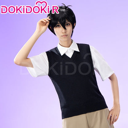 【In Stock】【Size S-3XL】DokiDoki-R Game Cosplay Costume White Shirt Black Vest Casual Suit