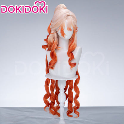 【Normal Ver Ready For Ship】DokiDoki Game Arknights Cosplay Haruka Wig Long Curly Light Pink Orange Gradient Hair