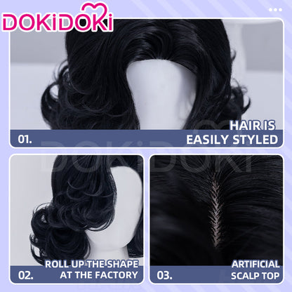 【Normal Ver Ready For Ship】DokiDoki Game Reverse:1999 Cosplay Tuesday Wig Short Curly Black Hair Story of the Jade Vase