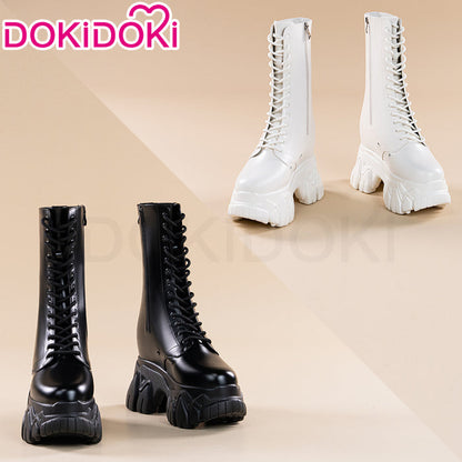 【Partially In Stock】【18 CM】DokiDoki Height Increasing Shoes / Elevator Shoes Martin Boots Black White Invisible Thick-Soled 18CM