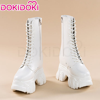 【Partially In Stock】【18 CM】DokiDoki Height Increasing Shoes / Elevator Shoes Martin Boots Black White Invisible Thick-Soled 18CM