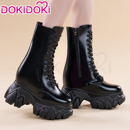 【Partially In Stock】【18 CM】DokiDoki Height Increasing Shoes / Elevator Shoes Martin Boots Black White Invisible Thick-Soled 18CM