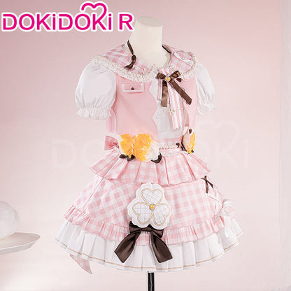 【Partially In Stock】【Size XS-XL】DokiDoki Game Cosplay Costume Pink Checkered Two-piece Suit