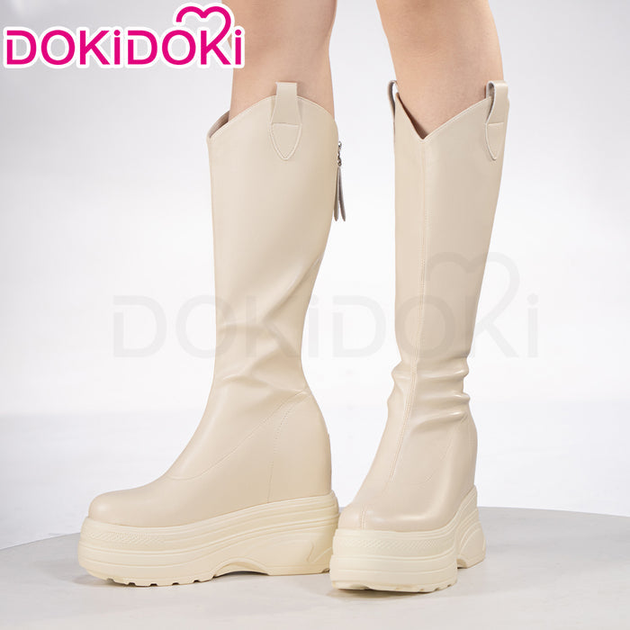 【Partially Ready For Ship】【11CM】DokiDoki Height Increasing Shoes / Elevator Shoes Leather Boots Black White 11 CM