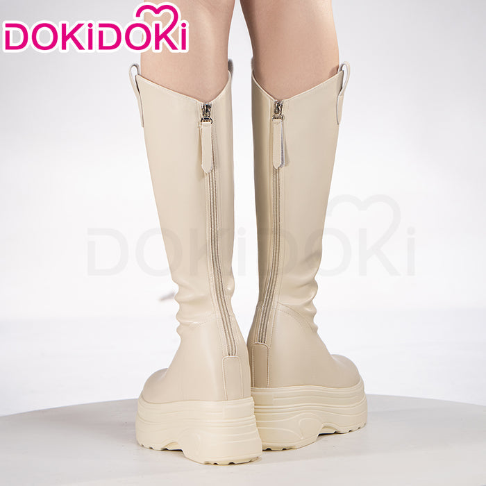 【Partially Ready For Ship】【11CM】DokiDoki Height Increasing Shoes / Elevator Shoes Leather Boots Black White 11 CM