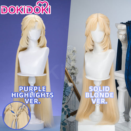 【Partially Ready For Ship】【Crimped Base】DokiDoki Game Genshin Impact Cosplay Nicole Reeyn Wig Long Blonde Hair " N " Song of the Welkin Moon