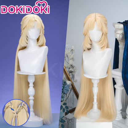 【Partially Ready For Ship】【Crimped Base】DokiDoki Game Genshin Impact Cosplay Nicole Reeyn Wig Long Blonde Hair " N " Song of the Welkin Moon