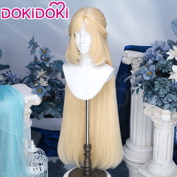 【Partially Ready For Ship】【Crimped Base】DokiDoki Game Genshin Impact Cosplay Nicole Reeyn Wig Long Blonde Hair " N " Song of the Welkin Moon