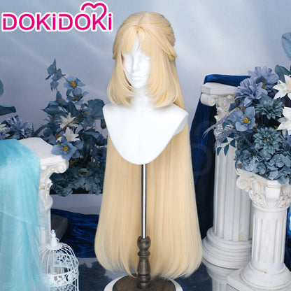 【Partially Ready For Ship】【Crimped Base】DokiDoki Game Genshin Impact Cosplay Nicole Reeyn Wig Long Blonde Hair " N " Song of the Welkin Moon