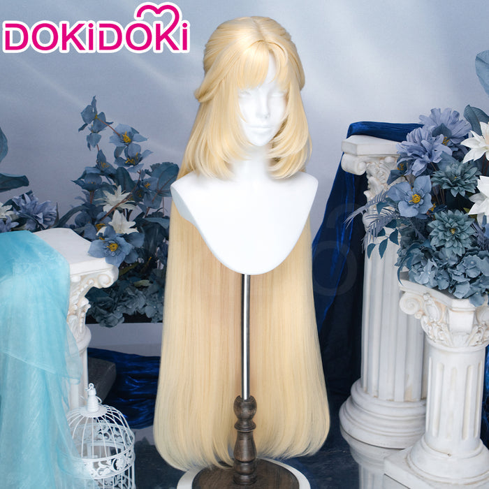【Partially Ready For Ship】【Crimped Base】DokiDoki Game Genshin Impact Cosplay Nicole Reeyn Wig Long Blonde Hair " N " Song of the Welkin Moon
