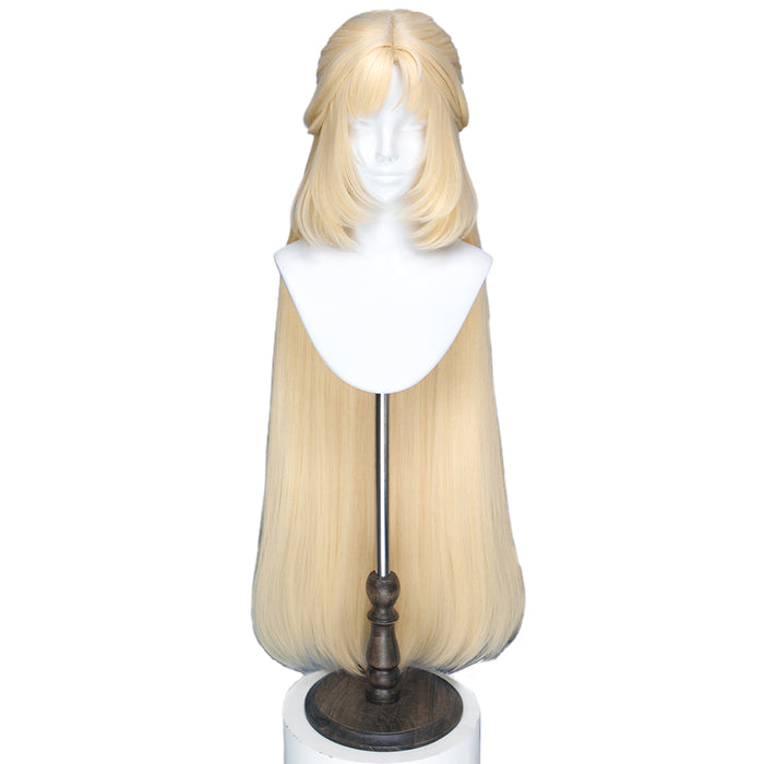 【Partially Ready For Ship】【Crimped Base】DokiDoki Game Genshin Impact Cosplay Nicole Reeyn Wig Long Blonde Hair " N " Song of the Welkin Moon