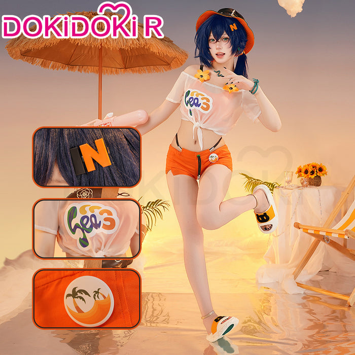 【Partially Ready For Ship】DokiDoki-R Game Zenless Zone Zero Cosplay Belle Costume / Wig Swim Suit Summer Skies ZZZ Swimsuit