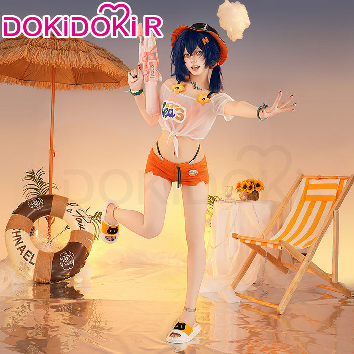 【Partially Ready For Ship】DokiDoki-R Game Zenless Zone Zero Cosplay Belle Costume / Wig Swim Suit Summer Skies ZZZ Swimsuit