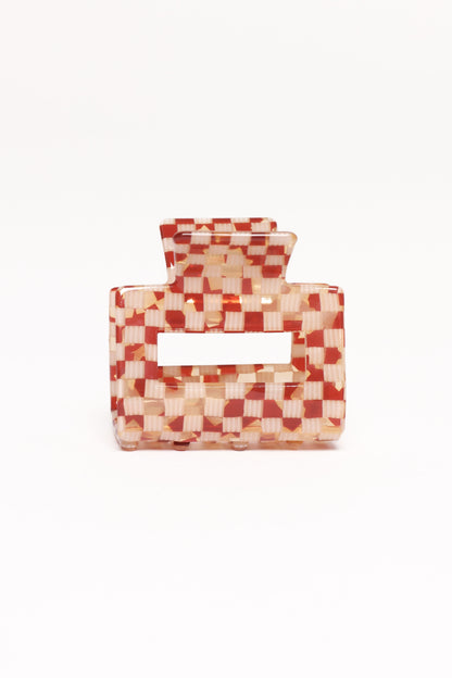 Capri Hair Clip - Tan Check