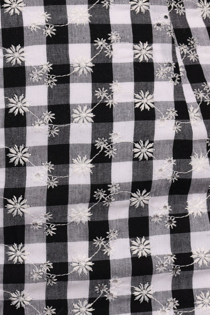 Clement Mini Skirt - Black White Gingham