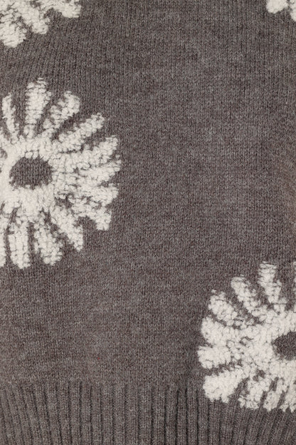 Chandler Knit Sweater - Grey White