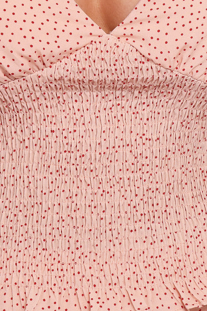 Cinthia Top - Peach Polka Dot