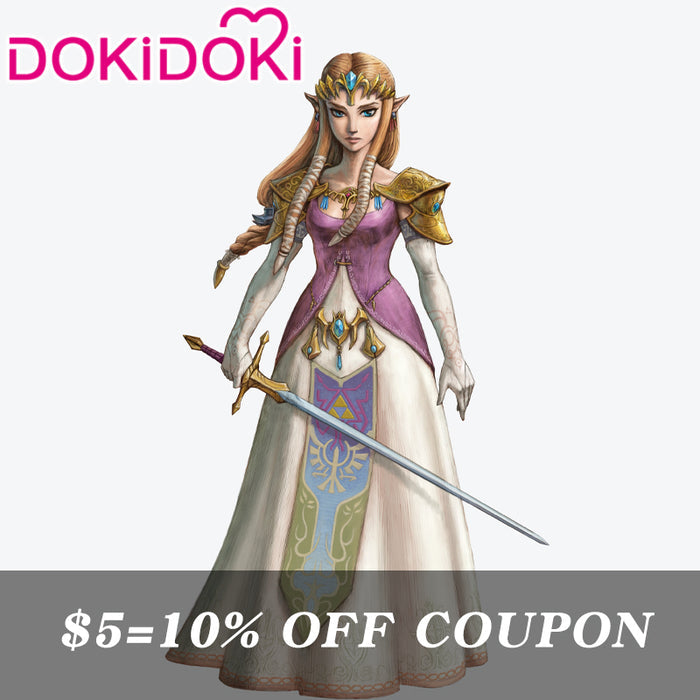 【POLL】$5 Deposit =10% OFF Coupon DokiDoki Game Cosplay Princess Costume Pink White Dress