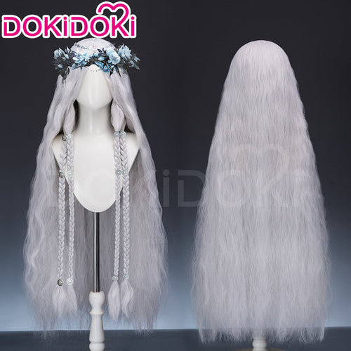【Ready For Ship】【100 CM】DokiDoki Game Cosplay Wig Long Curly Silver Hair