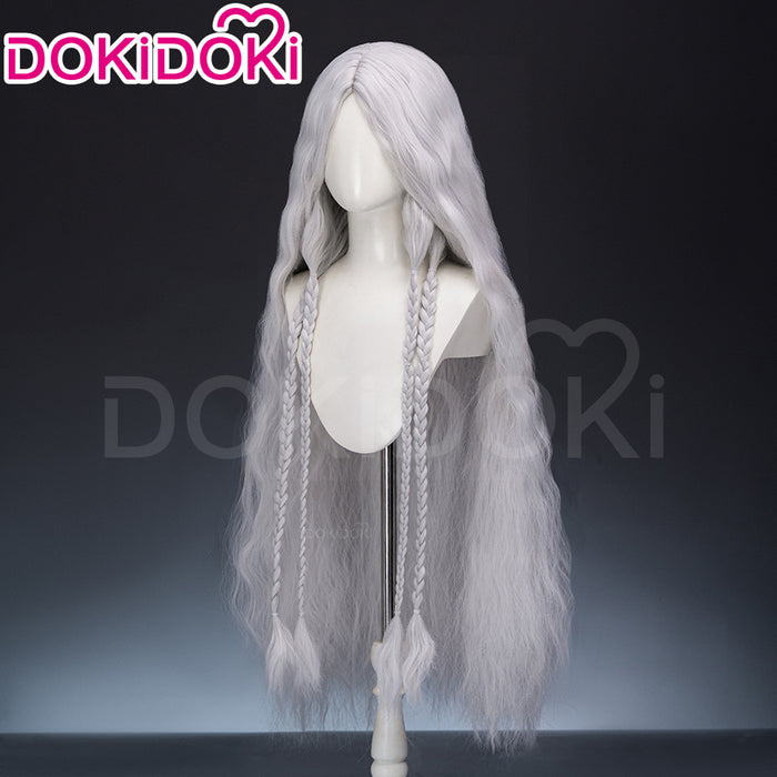 【Ready For Ship】【100 CM】DokiDoki Game Cosplay Wig Long Curly Silver Hair