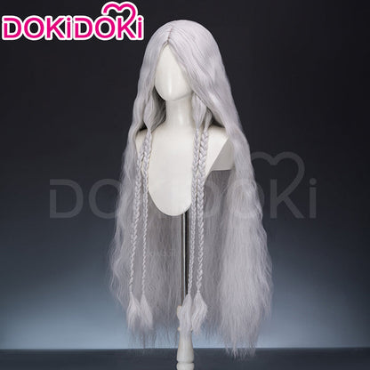 【Ready For Ship】【100 CM】DokiDoki Game Cosplay Wig Long Curly Silver Hair