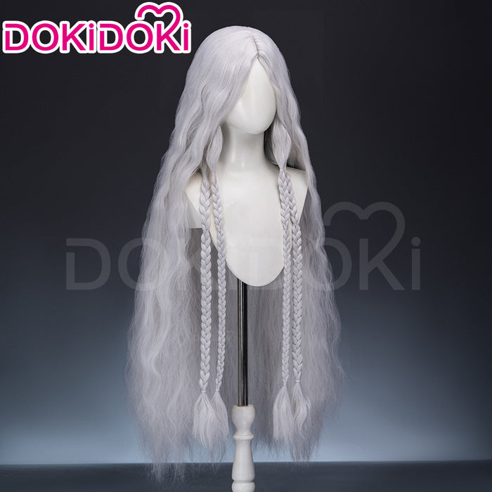 【Ready For Ship】【100 CM】DokiDoki Game Cosplay Wig Long Curly Silver Hair
