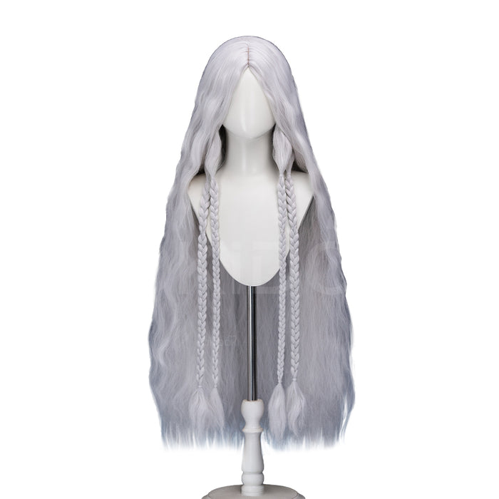 【Ready For Ship】【100 CM】DokiDoki Game Cosplay Wig Long Curly Silver Hair
