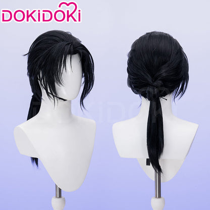 【Ready For Ship】DokiDok Game Where Winds Meet Cosplay Jiang Yan Wig Long Straight Black Hair Ponytail Jiangyan