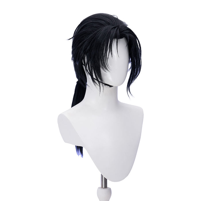【Ready For Ship】DokiDok Game Where Winds Meet Cosplay Jiang Yan Wig Long Straight Black Hair Ponytail Jiangyan