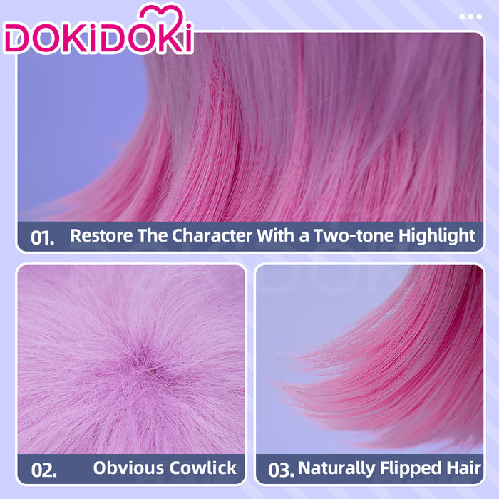 【Ready For Ship】DokiDoki Anime Cosplay Wig Short Straight Light Purple Pink Hair