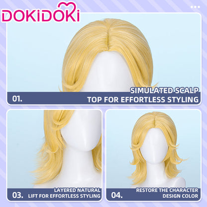 【Ready For Ship】DokiDoki Anime Cosplay Wig Yellow Medium-Length Hair