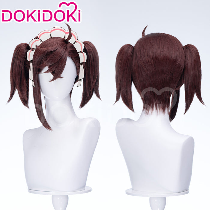 【Ready For Ship】DokiDoki Anime DDD Cosplay Wig Women Brown Short Twintails Maid  Hair