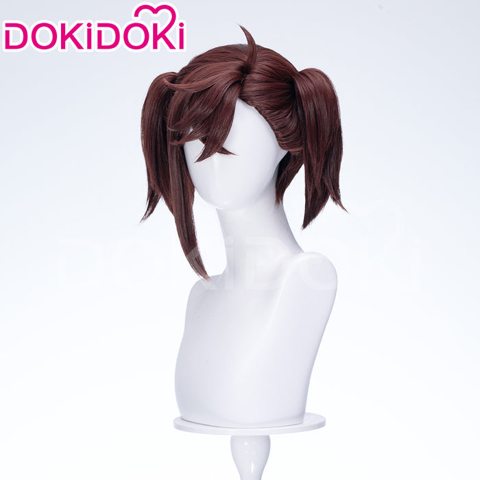 【Ready For Ship】DokiDoki Anime DDD Cosplay Wig Women Brown Short Twintails Maid  Hair