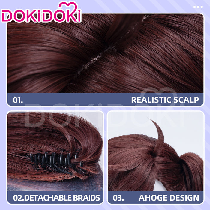 【Ready For Ship】DokiDoki Anime DDD Cosplay Wig Women Brown Short Twintails Maid  Hair