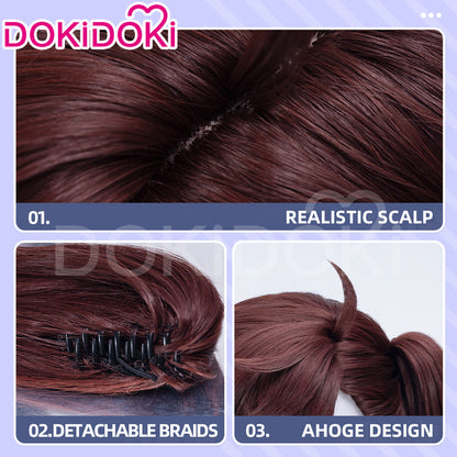 【Ready For Ship】DokiDoki Anime DDD Cosplay Wig Women Brown Short Twintails Maid  Hair