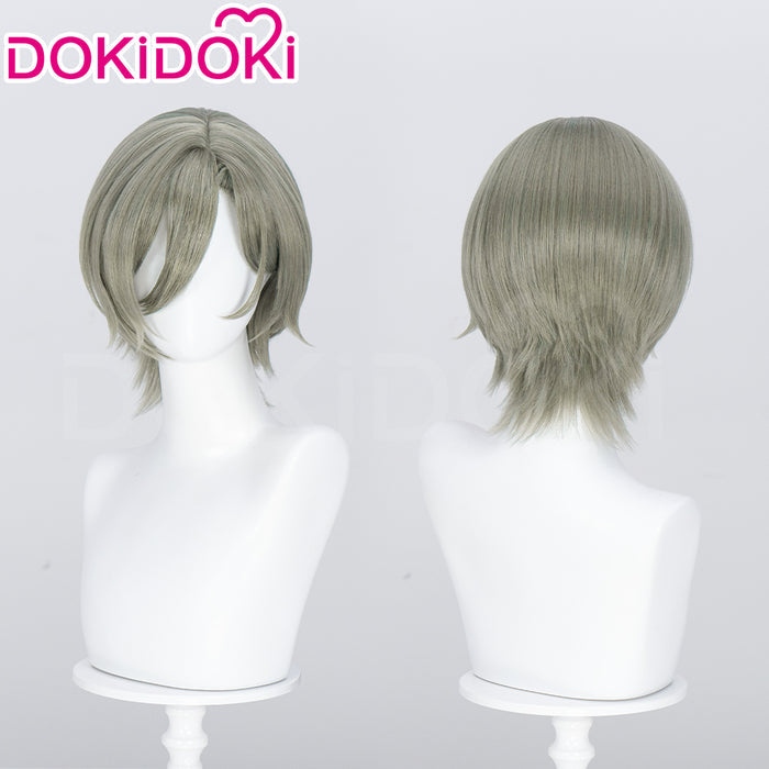 【Ready For Ship】DokiDoki Anime GIRLS BAND CRY Cosplay Rupa Wig Short Straight Gray Olive Hair GBC