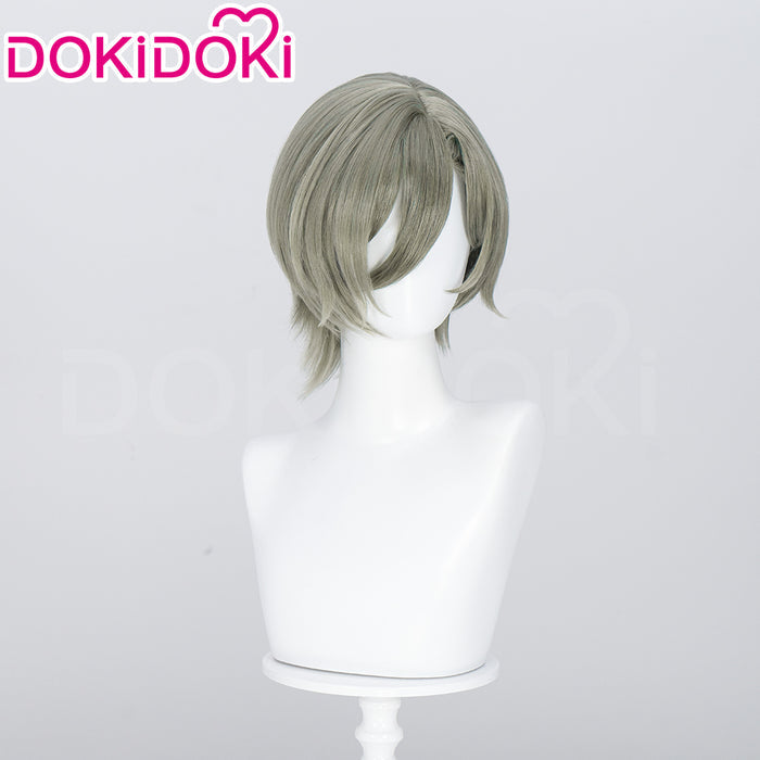 【Ready For Ship】DokiDoki Anime GIRLS BAND CRY Cosplay Rupa Wig Short Straight Gray Olive Hair GBC
